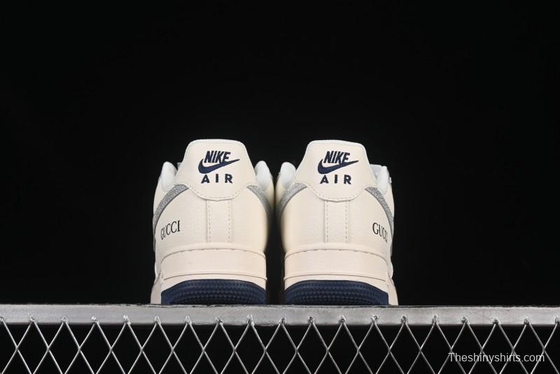 Nike Air Force 1 '07 Low Gucci Collaboration Silver Swoosh Casual Sneakers - XS1958-546