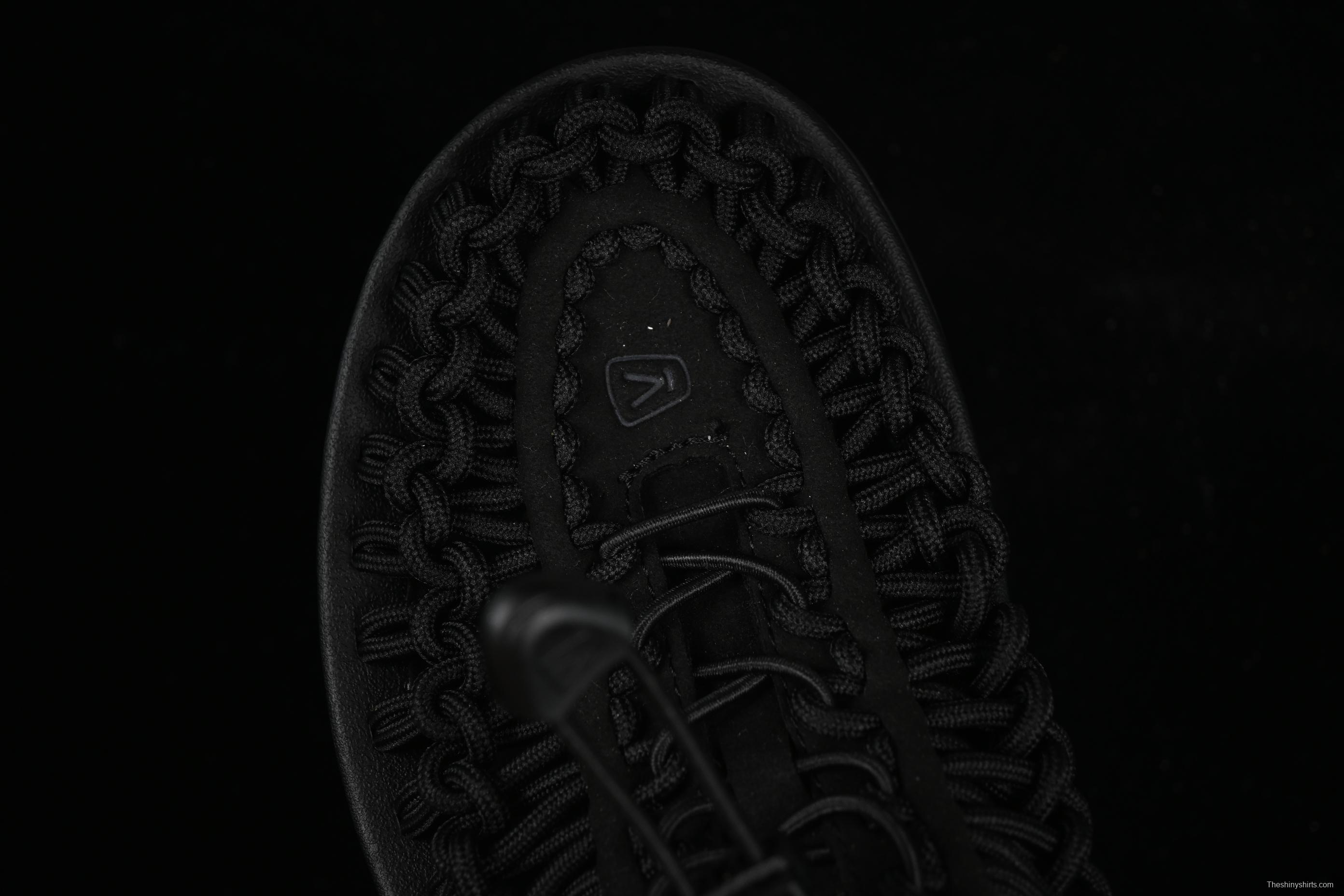 Keen Uneek Flat-M Woven Elastic Strap Casual Outdoor Water Sandals - 1014097 BLACK