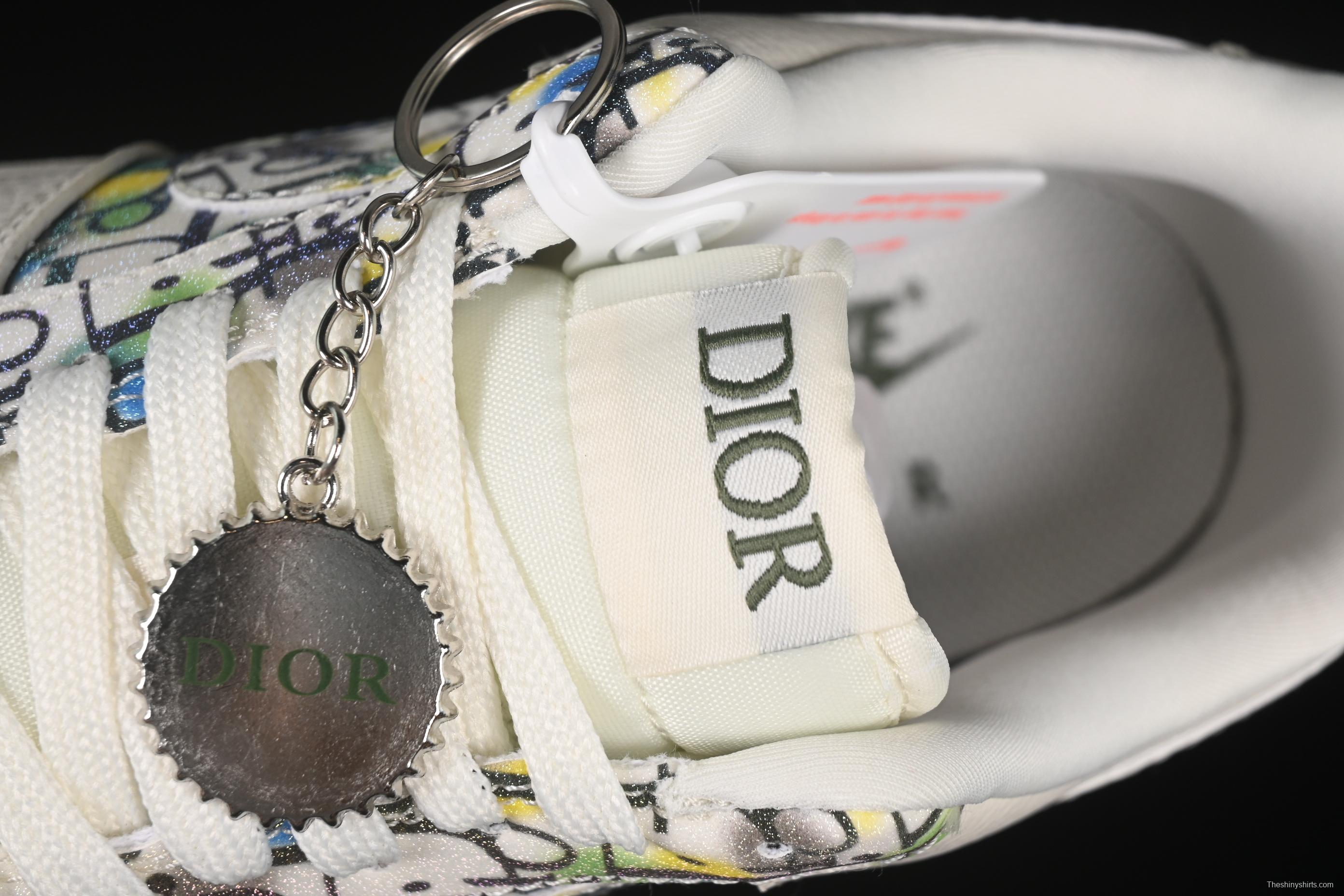 Nike Air Force 1 '07 Low Dior Collaboration Beige Green Floral Casual Sneakers - DF0188-065