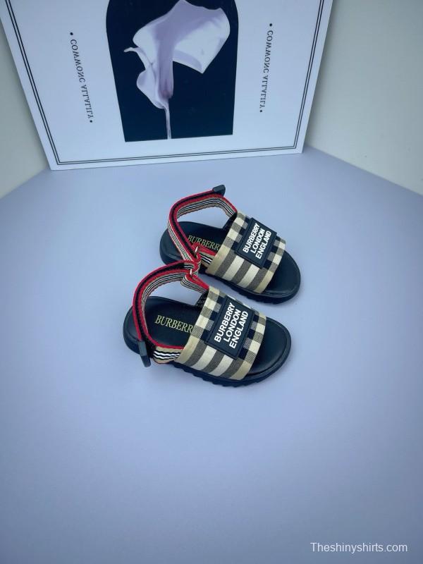 2025 Kids Burberry Beige Black Check Cotton Sandals
