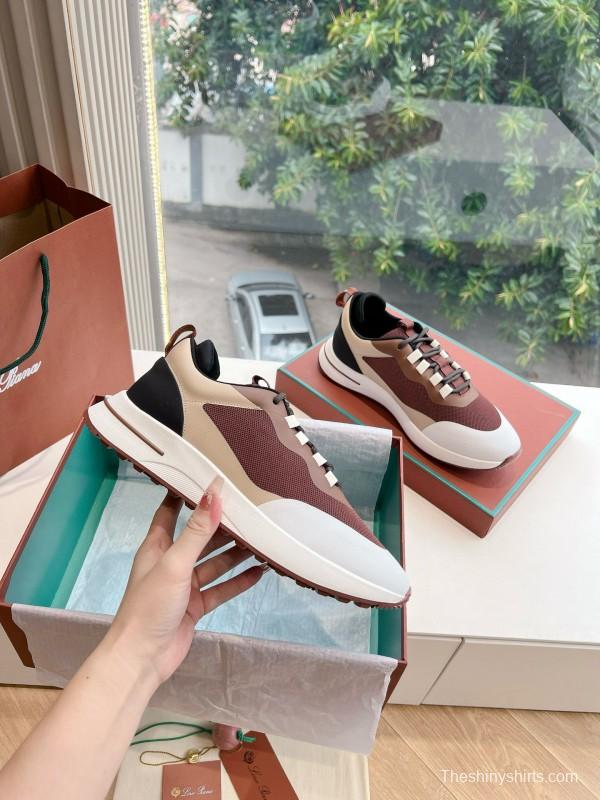 2024 Unisex Le Parmentier Brown Beige Knit Casual Sneakers Top Version MJ00340