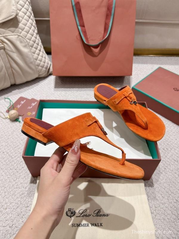 2025 Slippers LP Orange Suede Slippers LY00250