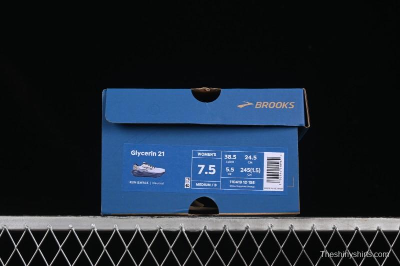 Brooks Glycerin 21 Cushioned Marathon Nitrogen Running Shoes - 1104191D158