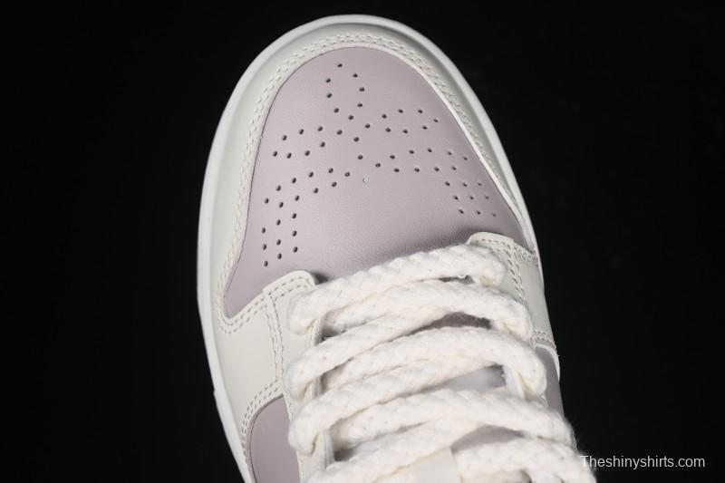 Nike SB Dunk Low White Light Purple Embossed Low-Top Casual Skate Shoes IH0639-011