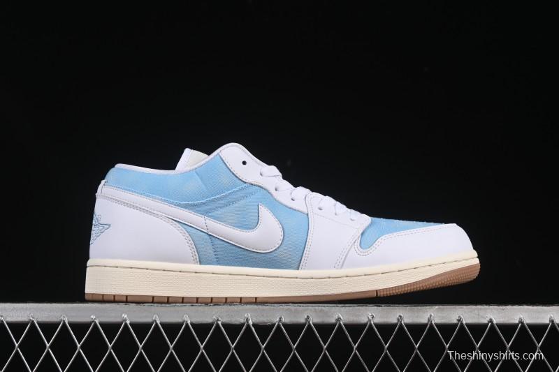 Nike Air Jordan 1 Low Worn Blue Denim Casual Sneakers - HQ2004-400