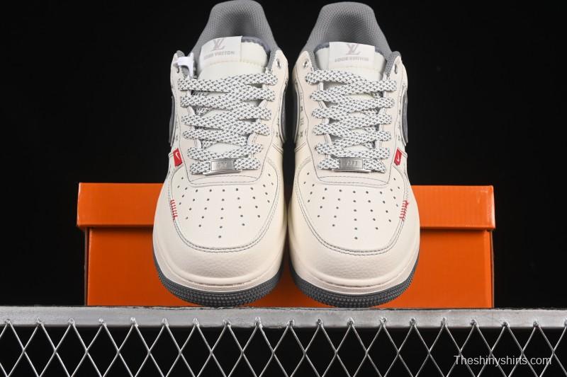 Nike Air Force 1 '07 Low LV Collaboration Light Gray Small Double Hook Casual Sneakers - YX5066-350
