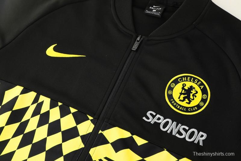 25/26 Chelsea Black/Yellow Full Zipper Jacket + Long Pants