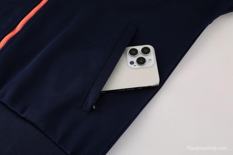25/26 Barcelona Navy/Orange Full Zipper Jacket +Long Pants