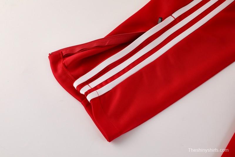 2025 Adidas Original Red Full Hoodie Zipper Jacket +Long Pants