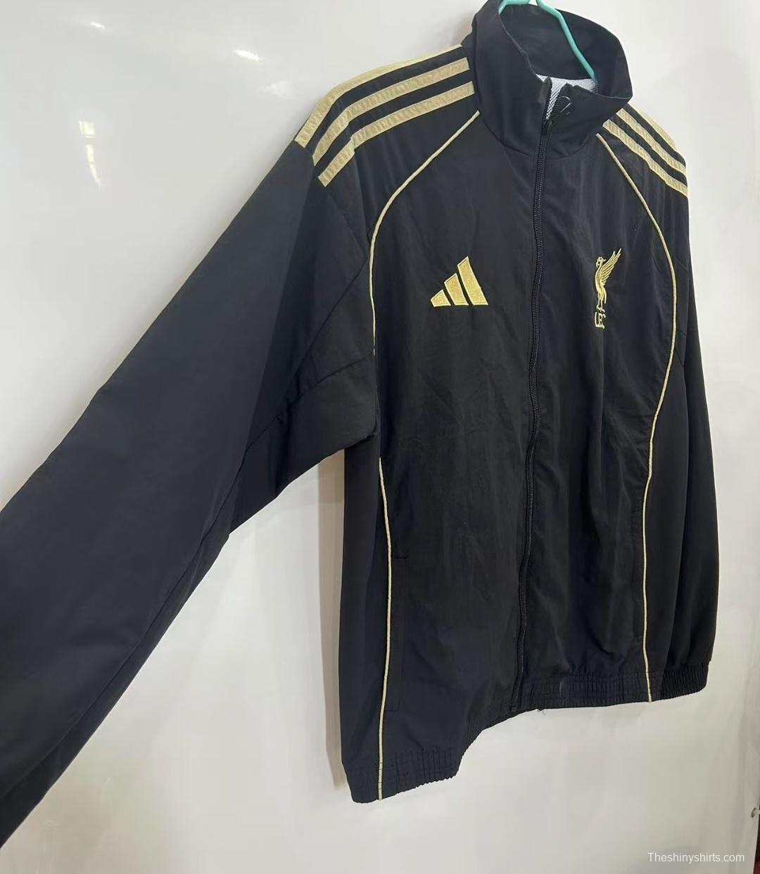 25/26 Liverpool Black Windbreaker