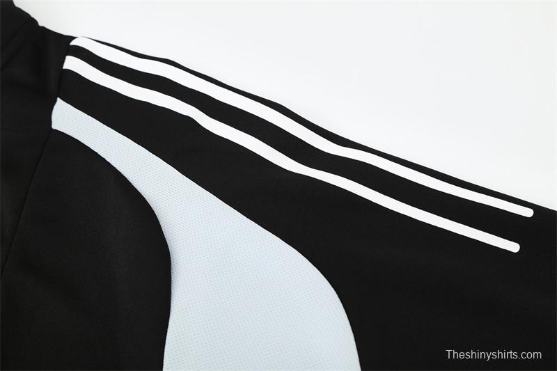 Retro 04/05 Real Madrid Black Half Zipper Jacket+Long Pants