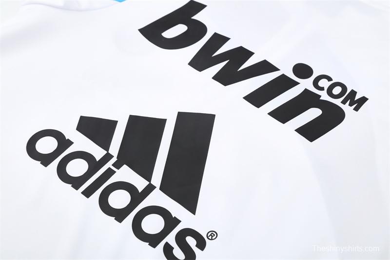 Retro 09/10 Real Madrid White Half Zipper Jacket+Long Pants
