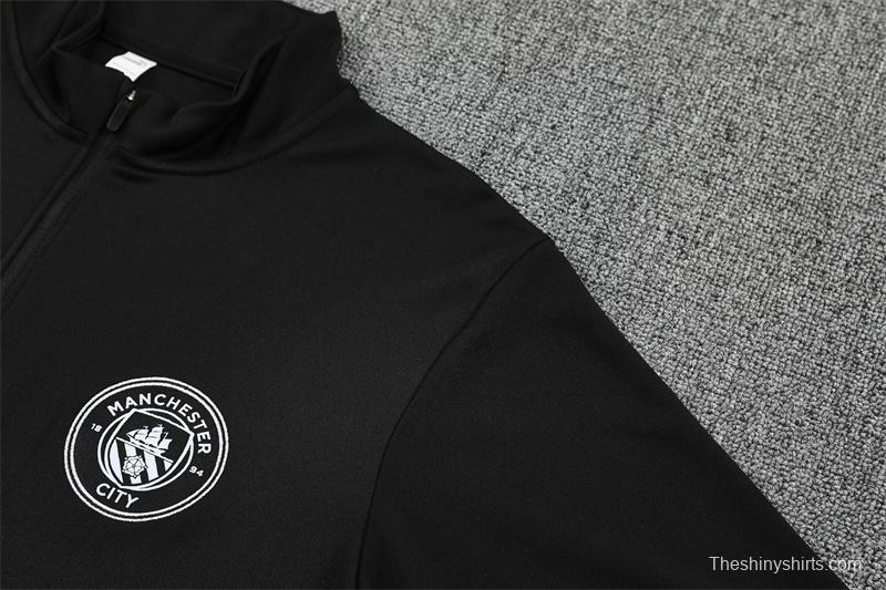 25/26 Manchester City Black Half Zipper Jacket+Long Pants