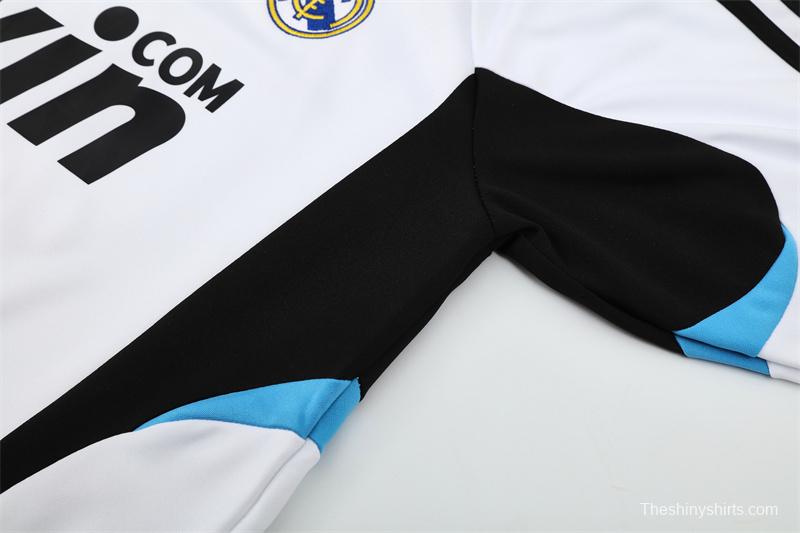 Retro 08/09 Real Madrid White Half Zipper Jacket+Long Pants
