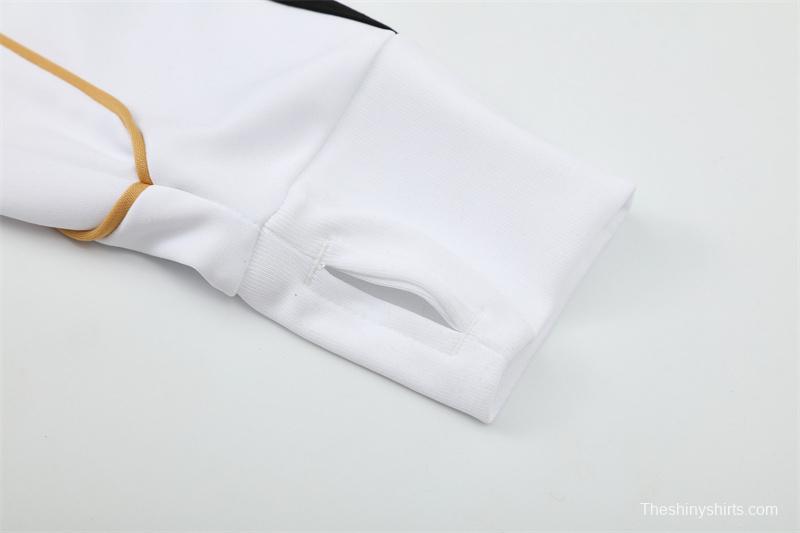 Retro 11/12 Real Madrid White Half Zipper Jacket