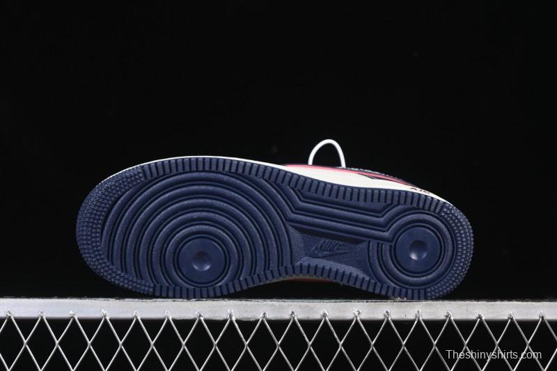 Nike Air Force 1 '07 Low Supreme Collaboration White Blue Wine Red Casual Sneakers - YF9511-801