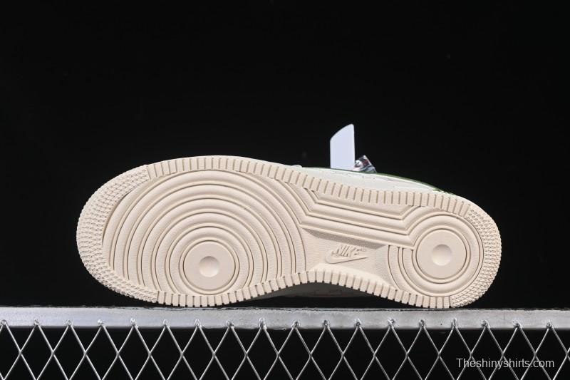 Nike Air Force 1 '07 Low Gucci Collaboration White Brown Green Casual Sneakers - YF9511-804