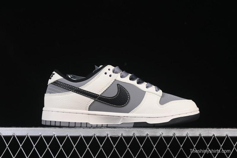 Nike SB Dunk Low Stone Island Collaboration Beige Grey Black Patchwork Anniversary Custom Low-Top Casual Skate Shoes - JP8028-041