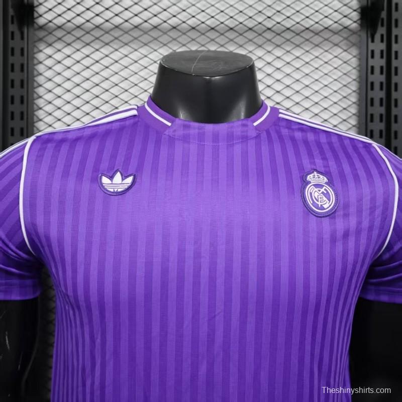 Player Version 25/26 Real Madrid Purple Adidas Original Casual Jersey