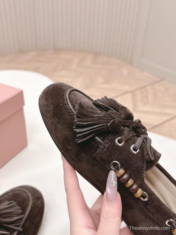 Miu Miu Fall/Winter 2025 Tassel Loafers Slip-On Shoes - LY00330