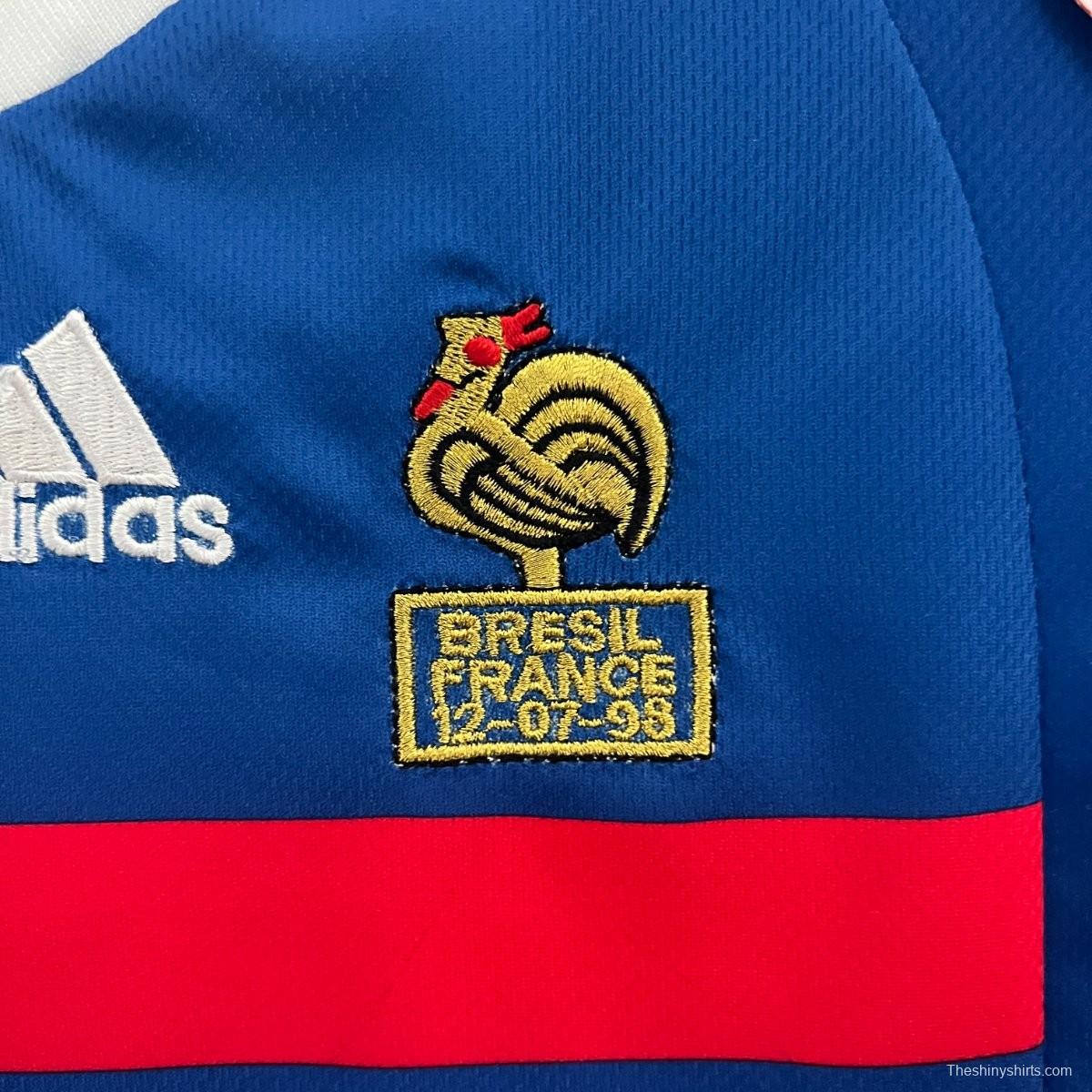 Retro 1998 Kids France Home Jersey