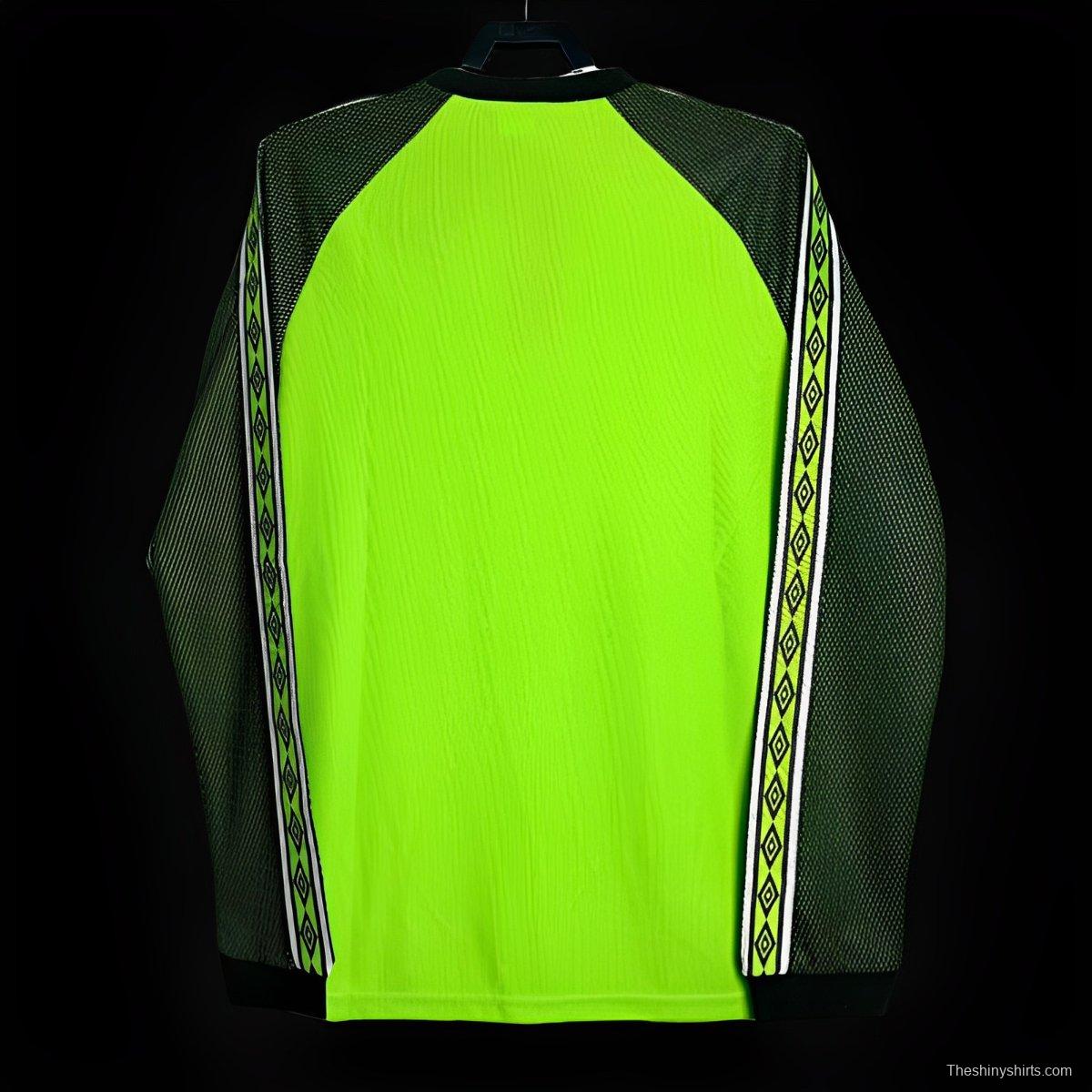 Retro 98/99 Manchester United Goalkeeper Green Long Sleeve Jeresy