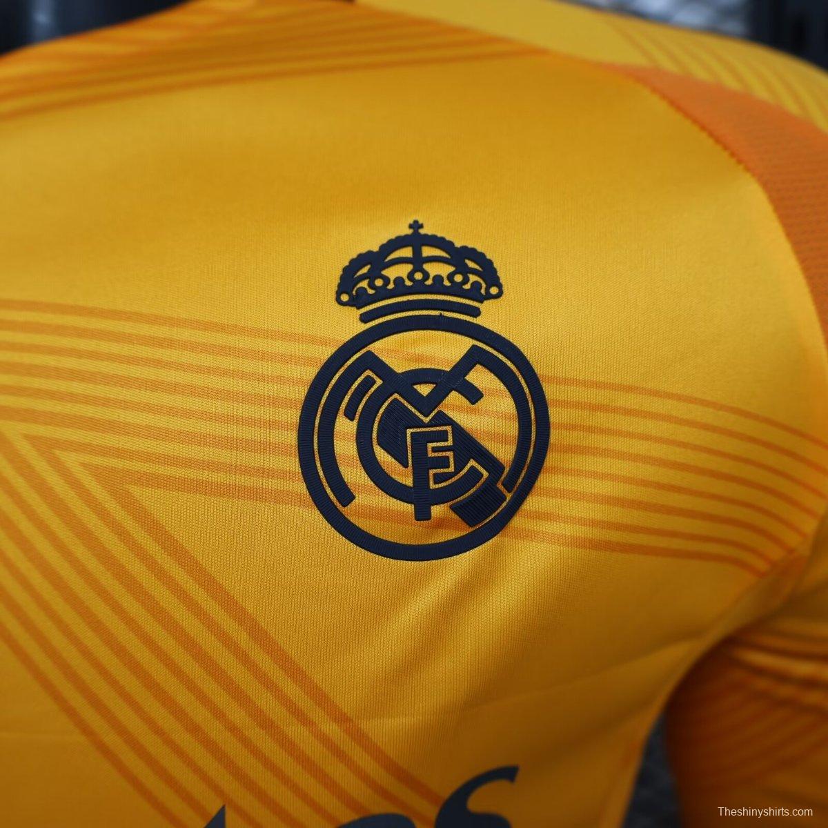 Player Version 24/25 Real Madrid Away Orange Long Sleeve Jersey
