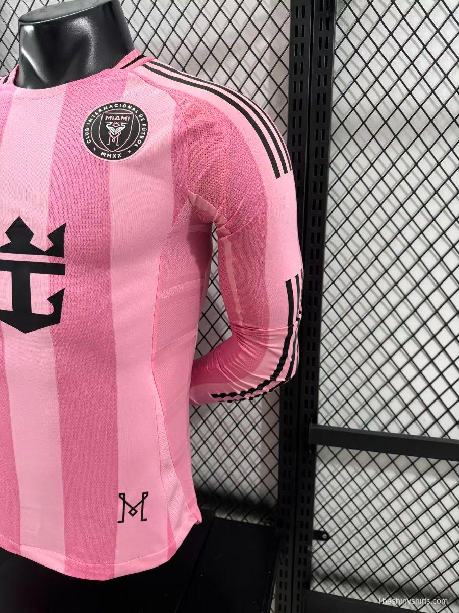 Player Version 25/26 Inter Miami Away Pink Long Sleeve Jersey