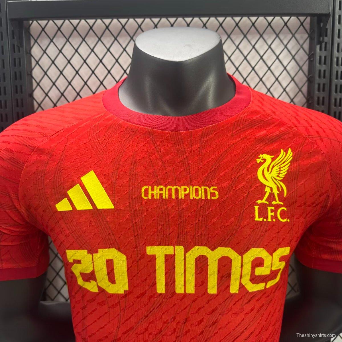 Player Version 25/26 Liverpool 20 Times Champion Jersey
