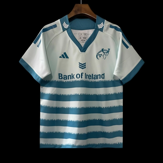 24/25 Munster Light Blue with Teal Hoops and Irish Text Third Jersey